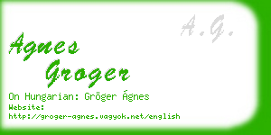 agnes groger business card